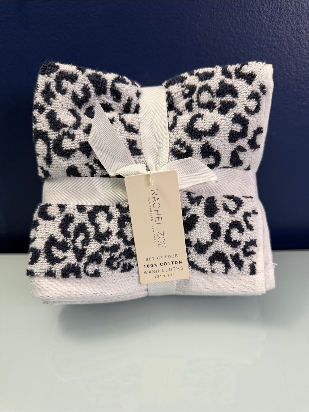 NWT Rachel Zoe Cheetah Print Wash Cloths